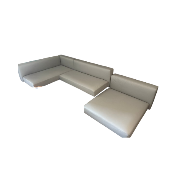 Modulares Sofa Air aus Kunstleder (grau), Lago von Lago