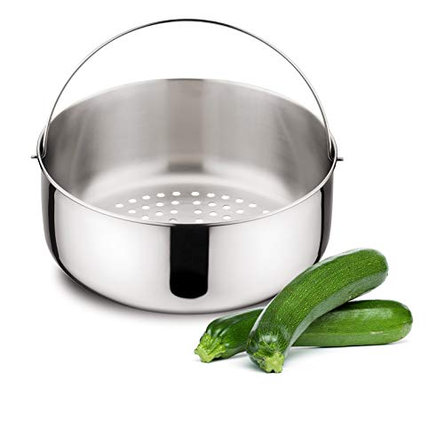 Lagostina Zubehör Edelstahl Dampfkorb Größe 2, für Schnellkochtöpfe 5 l, Edelstahl 18/10, Silber, Ø18 cm von Lagostina