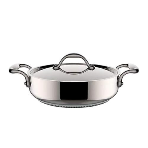 Lagostina - Accademia – Schmortopf niedrig 2 Griffe aus Stahl mit Deckel 26 cm – 3,3 l – Lagofusion – geeignet für Induktionsherde von Lagostina