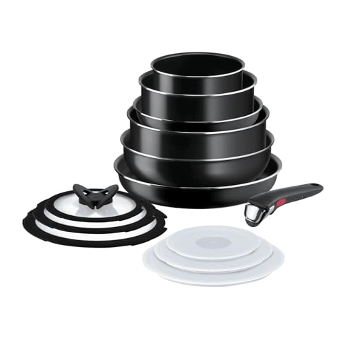 Lagostina Ingenio Easy Start Topf-Set, 13-teilig, abnehmbarer Griff von Lagostina