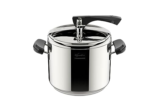 Lagostina Schnellkochtopf La Classica Lagofusion, Ø 22 cm, Fassungsvermögen 7 l, mit Korb, Rezeptbuch und Ecodose, Griffe aus Bakelit, Gewicht Ventil und Lagofusionboden von Lagostina