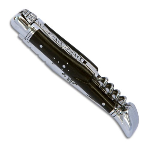Laguiole Actiforge Taschenmesser, Ebenholzgriff, mit Korkenzieher und Edelstahlkronen, 12 cm von Laguiole Actiforge