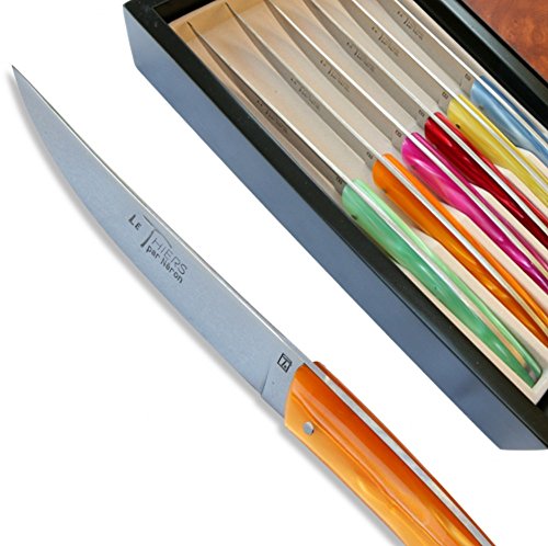 Thiers Steakmesser, Griff aus Plexiglas, farbig, 6er Set von Laguiole Actiforge