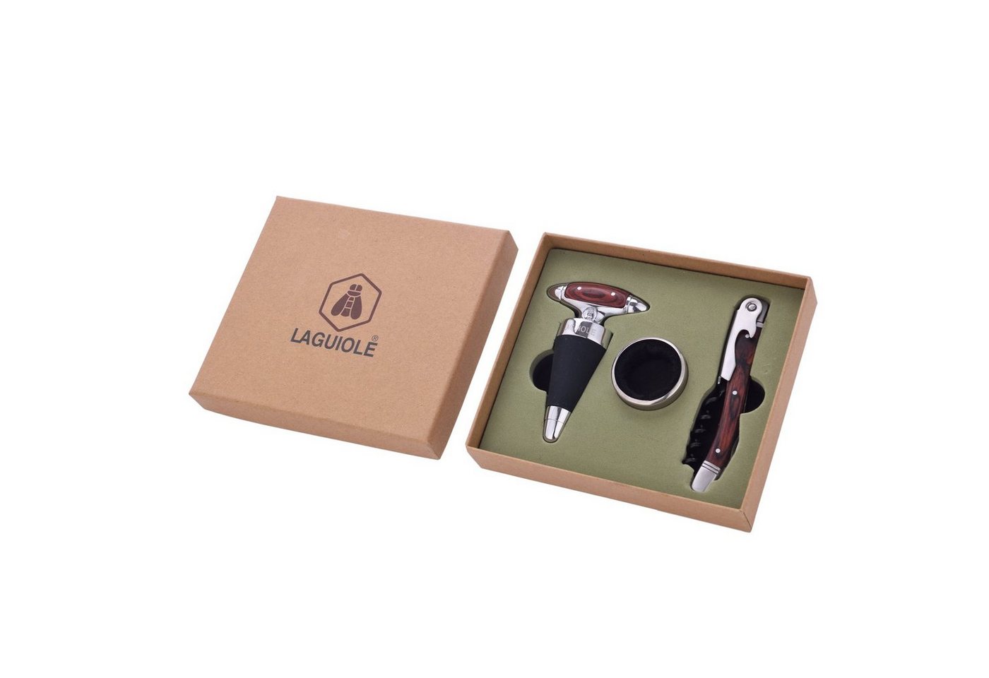 Laguiole Frankreich Weinflaschenöffner Laguiole - Sommelier Box - Set mit 3 Zubehörteilen von Laguiole Frankreich