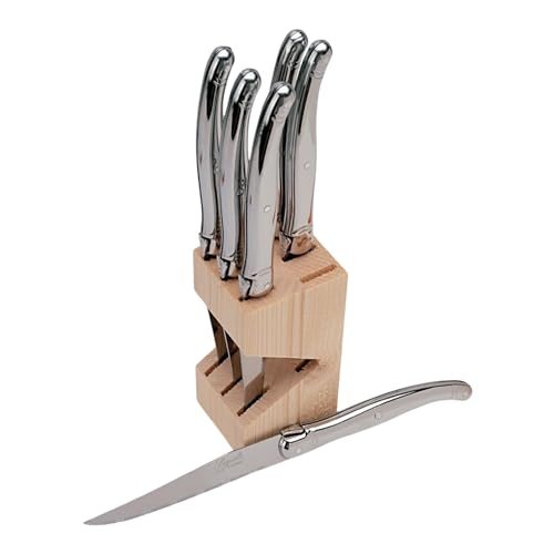 Jean Dubost Laguiole 16572 Messerblock, mit 6 Steakmessern aus Edelstahl von Jean Dubost