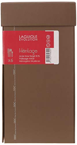 Laguiole Production 439800 24-Piece Cutlery Set Stainless Steel 18/0 Mirror Polished von Laguiole Production