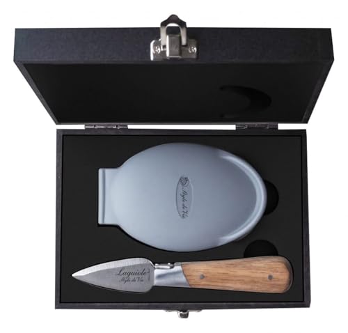 Laguiole Style de Vie Austernmesser Luxury Line, Eichenholz, mit Austernhalter von Laguiole Style de Vie