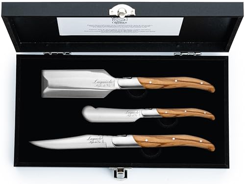 Laguiole Style de Vie Charcuterie set Luxury Line, 3-teilig, Olivenholz von Laguiole Style de Vie