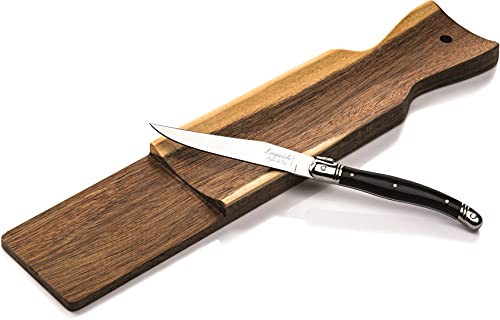 Laguiole Style de Vie Wurstbrett mit Messer, Akazienholz von Laguiole Style de Vie