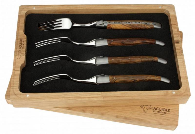 Laguiole en Aubrac Steakbesteck 42F99PIIF, 4 Gabeln - Griff Pistazie - Backen matt - Gabelteil Stahl glänzend Laguiole en Aubrac Steakbesteck 42F99PIIF, 4 Gabeln - Griff Pistazie - Backen matt - Gabelteil Stahl glänzend von Laguiole en Aubrac