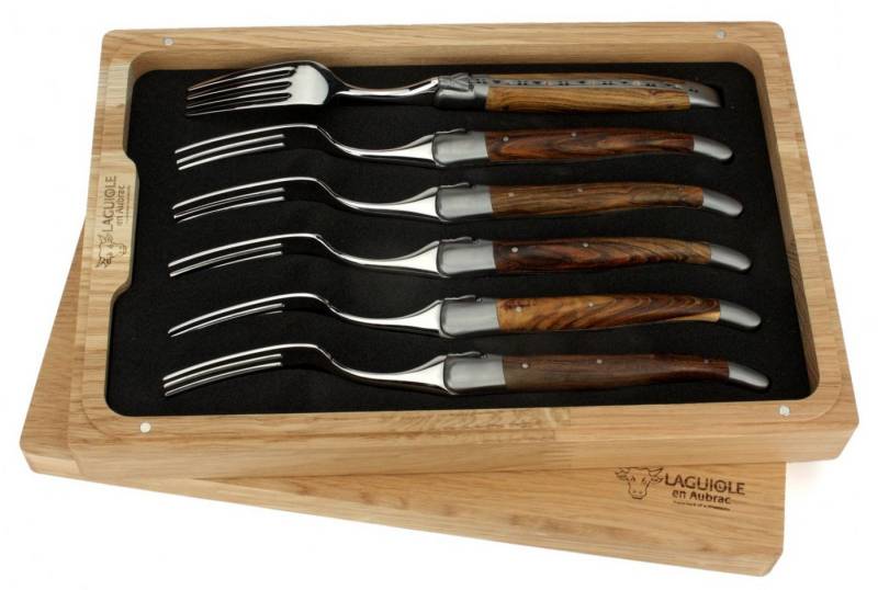 Laguiole en Aubrac Steakbesteck 62F99PIIF, 6 Gabeln - Griff Pistazie - Backen matt - Gabelteil Stahl glänzend Laguiole en Aubrac Steakbesteck 62F99PIIF, 6 Gabeln - Griff Pistazie - Backen matt - Gabelteil Stahl glänzend von Laguiole en Aubrac