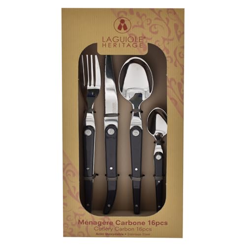 Laguiole 16-teiliges Besteck-Set aus Carbon von Laguiole