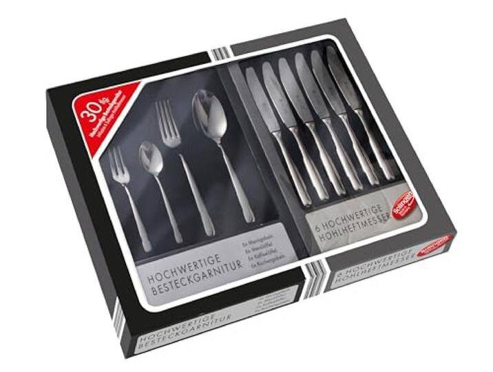 Gehring Besteck Set Laguna 30-teilig I Edelstahlbesteck I hochwertiges Essbesteck inklusive 6 Solinger Hohlheftmesser I spülmaschinengeeignet I Besteck Set 6 Personen I Solingen Besteck Set Gehring Besteck Set Laguna 30-teilig I Edelstahlbesteck I hochwertiges Essbesteck inklusive 6 Solinger Hohlheftmesser I spülmaschinengeeignet I Besteck Set 6 Personen I Solingen Besteck Set von Laguna