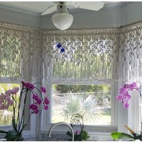 Handgemachter Makramee Vorhang Fenster Panel Aus Baumwolle Mit Blättermuster Handgemachter Makramee Vorhang Fenster Panel Aus Baumwolle Mit Blättermuster von LahaCorner