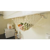 Makramee-Hängeobstkorb, Obsthängematte Mit Haken, Obstlagerung, Küchenthekenraumschoner, Unterschrank-Obsthängematte von LahaCorner