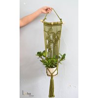 Makramee-Pflanzenaufhänger Handgemachter Innenhänge-Pflanzgefäß Für 4-8 "' Töpfe von LahaCorner