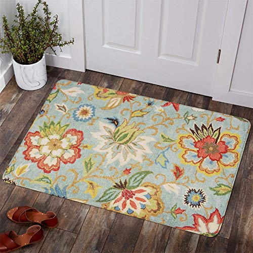 Lahome Collection Moderner Teppich mit Blumenmuster, 60 x 90 cm, rutschfest, farbenfroh, Vintage-Teppich, Akzent, Used-Look, Teppich für Wohnzimmer, Schlafzimmer, Dekoration (60 x 70 cm, Paisley) von Lahome