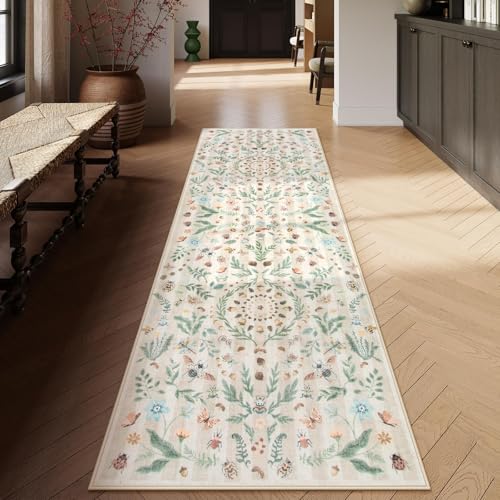 Lahome Insekten-Teppich für Flur, rutschfest, waschbar, Küche, Badezimmer, Teppichläufer, weich, rutschfest, für Eingangsbereich, Waschküche, Schlafzimmer (Beige, 60 x 250 cm) von Lahome