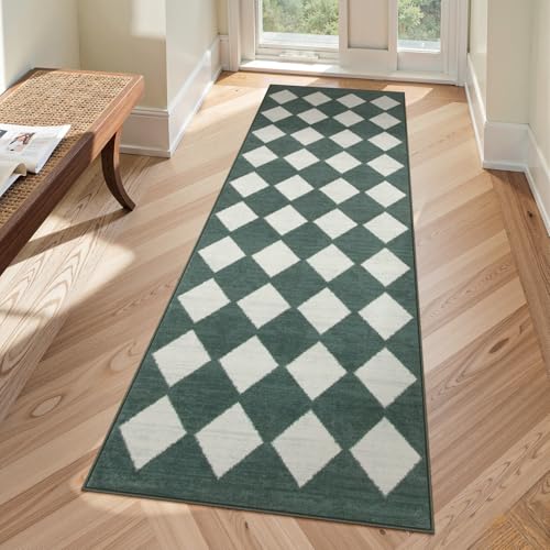 Lahome Läufer für Flur, rutschfest, ultradünn, für Küche, Badezimmer, marokkanisches Rankgitter, Überwurf, Teppichläufer für Schlafzimmer, Eingangsbereich, Dekoration, 60 x 180 cm, Dunkelgrün Lahome Läufer für Flur, rutschfest, ultradünn, für Küche, Badezimmer, marokkanisches Rankgitter, Überwurf, Teppichläufer für Schlafzimmer, Eingangsbereich, Dekoration, 60 x 180 cm, Dunkelgrün von Lahome