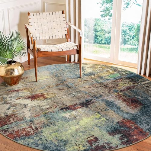 Lahome Moderner, abstrakter runder Teppich, 1.8 m – groß, rot, runder Teppich für Schlafzimmer, maschinenwaschbar, weich, rutschfest, Wohnzimmermatte, Innenbereich, Boden, Spielhaus Lahome Moderner, abstrakter runder Teppich, 1.8 m – groß, rot, runder Teppich für Schlafzimmer, maschinenwaschbar, weich, rutschfest, Wohnzimmermatte, Innenbereich, Boden, Spielhaus von Lahome