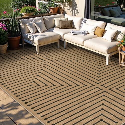 Lahome Neutraler, geometrischer, waschbarer Teppich, Bauernhaus, Wohnzimmer, Außenbereich, Terrasse, Natur-Raute, rutschfest, fusselfrei, für Innen- und Außenbereich, für Hinterhof, Deck, Büro Lahome Neutraler, geometrischer, waschbarer Teppich, Bauernhaus, Wohnzimmer, Außenbereich, Terrasse, Natur-Raute, rutschfest, fusselfrei, für Innen- und Außenbereich, für Hinterhof, Deck, Büro von Lahome