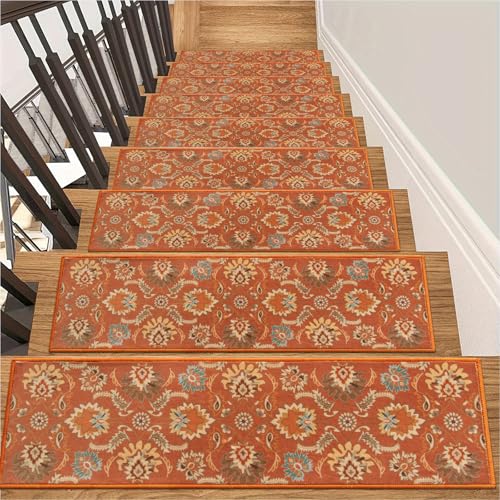Lahome Teppich-Stufenmatten mit rutschfester Unterseite, 20,3 x 76,2 cm, Stufenmatten für Holzstufen im Innenbereich, weich, waschbar, Treppenläufer, orientalische Treppenläufer für Kinder, Haustiere, Lahome Teppich-Stufenmatten mit rutschfester Unterseite, 20,3 x 76,2 cm, Stufenmatten für Holzstufen im Innenbereich, weich, waschbar, Treppenläufer, orientalische Treppenläufer für Kinder, Haustiere, von Lahome