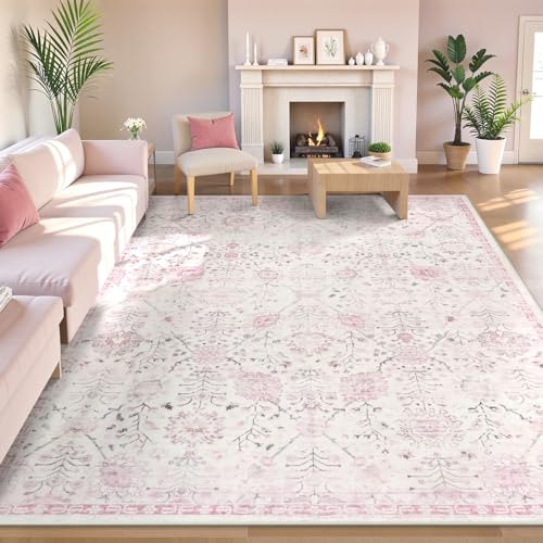 Lahome Waschbarer Teppich, weicher Kinderzimmerteppich für Mädchen und Kinder, niedriger Flor, Boho-Teppich für gemütliches Schlafzimmer, Kinderzimmer, auslaufsicher, rutschfest, Blumenmuster, frisch Lahome Waschbarer Teppich, weicher Kinderzimmerteppich für Mädchen und Kinder, niedriger Flor, Boho-Teppich für gemütliches Schlafzimmer, Kinderzimmer, auslaufsicher, rutschfest, Blumenmuster, frisch von Lahome