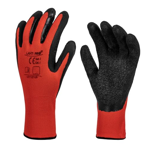 Lahti PRO LATEXHANDSCHUHE SCHWARZ-ROT. L211207P, 12 Paar, „9“, CE, Lahti Schutzhandschuhe von Lahti PRO