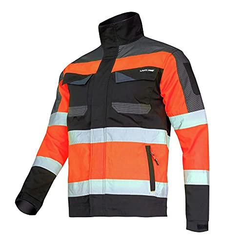Lahti PRO WARNJACKE ORANGE Slim Fit | Größe XL | Höchste Sichtbarkeitsklasse | Wasserdichte Nähte und Kapuze | Einstellung der Breite von Lahti PRO