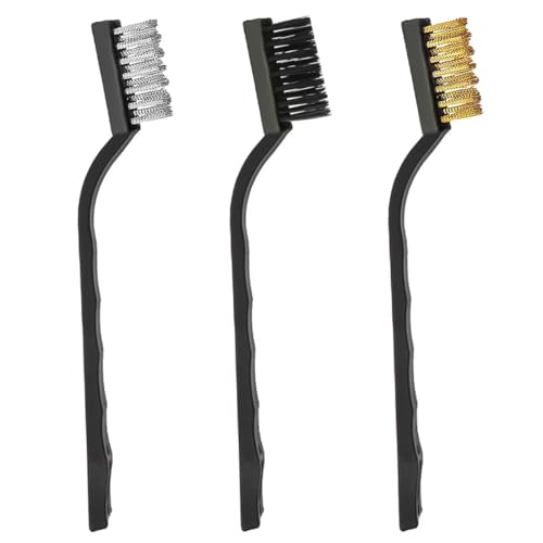 Drahtbürste,3 Stück Messingbürste Mini Drahtbürsten Klein Stahlbürste Messing Drahtbürste Nylon Pinsel,Metallrost Bürsten für die Reinigung von Schweißschlacken, Schmutz und Rost,Schwarz Drahtbürste,3 Stück Messingbürste Mini Drahtbürsten Klein Stahlbürste Messing Drahtbürste Nylon Pinsel,Metallrost Bürsten für die Reinigung von Schweißschlacken, Schmutz und Rost,Schwarz von Lahviuu