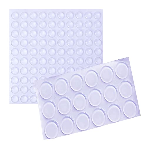 Gummipuffer,118 Pcs Transparent Elastikpuffe Gummifüße Selbstklebend Antirutsch Klebepads Anti Rutsch Pads für Türklinkenpuffer Klinke Türstopper Schubladen Schränke Türpuffer Anschlagpuffer (2 Größe) von Lahviuu