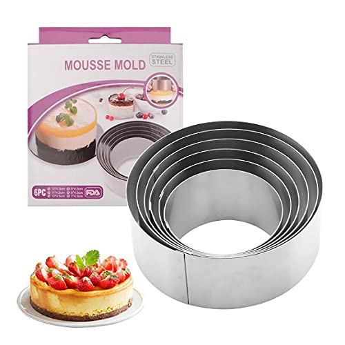 Ausstechformen 6 pcs Edelstahl Tortenring Plätzchen Ausstecher Rund Keksformen Cutter Donut Ausstecher Keksaussteche Tortenring Backringe Kuchenring Crumpets Ringe Backen Zubehör(6 Größen) von Lahviuu