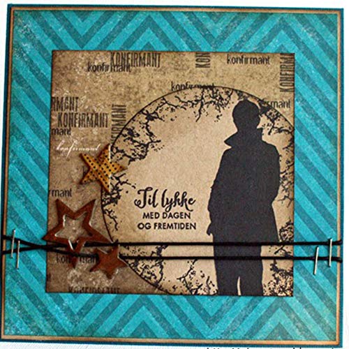 Lai-LYQ Stanzmaschine Stanzschablone, Mann Figur Schatten Scrapbooking Prägeschablonen Papier Handwerk Festival Karten Geschenk Silver von Lai-LYQ