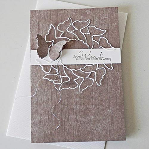 Lai-LYQ Stanzmaschine Stanzschablone, Schmetterling Kreis Scrapbooking Prägeschablonen Papier Handwerk Deko Festival Karten Geschenk Silver von Lai-LYQ