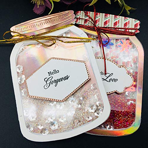 Lai-LYQ Stanzmaschine Stanzschablone Wunsch Süßigkeiten Flasche Scrapbooking Prägeschablonen Papier Handwerk Deko Festival Karten Geschenk Silver von Lai-LYQ