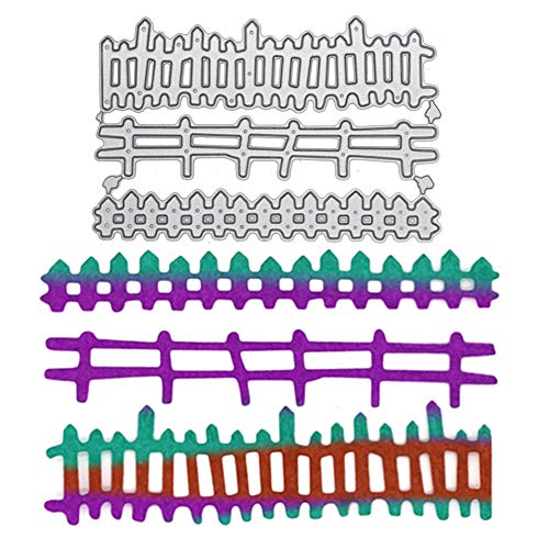 Lai-LYQ Zaun Stanzmaschine Stanzschablone Scrapbooking Prägeschablonen Weihnachtsdeko Papier Handwerk Festival Karten Geschenk Silver von Lai-LYQ