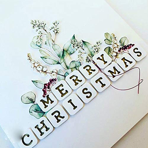 Stanzmaschine Stanzschablone, Quadratischer Buchstabe Scrapbooking Prägeschablonen Papier Handwerk Festival Dekor Geschenk Silver von Lai-LYQ