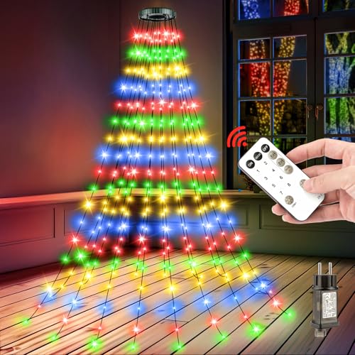 Christbaumbeleuchtung mit Ring - 3.0M 16 Stränge 480LED Wasserdicht Lichterkette Weihnachtsbaum Außen Innen, Weihnachtsbeleuchtung mit Fernbedienung 8 Modi Memory Timerfunktion Christbaum Dekoration Christbaumbeleuchtung mit Ring - 3.0M 16 Stränge 480LED Wasserdicht Lichterkette Weihnachtsbaum Außen Innen, Weihnachtsbeleuchtung mit Fernbedienung 8 Modi Memory Timerfunktion Christbaum Dekoration von LaiTeny