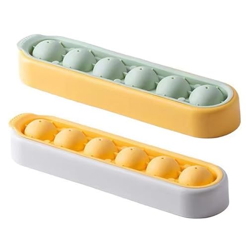 2 Stücke 6 Grid Ice Cube Tray Food Grade Silikon Ice Ball Mold Mit Deckel Küche Gadget In Sommer Liefert Eis Obst Form(2pcs Mixed) von LaiYN