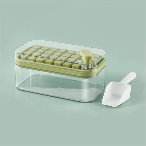 Multifunktionale Eiswürfelformen Silikon Eisform Lebensmittelqualität Form Quadratischer Behälter Set Knopfdruck Sammeln Eismaschine(Green 1 Layer) von LaiYN