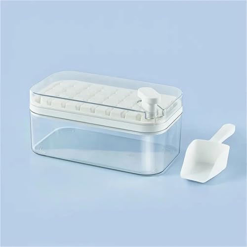 Multifunktionale Eiswürfelformen Silikon Eisform Lebensmittelqualität Form Quadratischer Behälter Set Knopfdruck Sammeln Eismaschine(White 1 Layer) von LaiYN