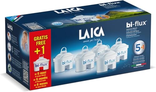 LAICA Filterkartuschen bi-flux 5 + 1 Pack, Kartuschen für alle Laica Wasserfilter von Laica