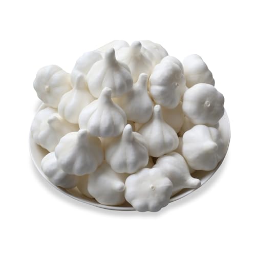 30Pcs Realistic Mini White Fake Knoblauch, Simulation Lifelike Knoblauch, künstliche Fake Gemüse Knoblauch Modell für Fotoshooting Requisiten Home Kitchen Party Dekoration von Laiiqi