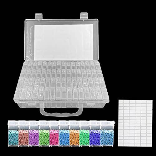 Aufbewahrungsbox für Diamantmalerei mit 64 Gittern, Kunststoff-Samen-Aufbewahrungsbox, 5D-Diamant-Kunst-Organizer, Dot-Behälter für Saatgut-Handwerkszubehör, Aufbewahrung von Diamant-Malbohrern von Laiiqi