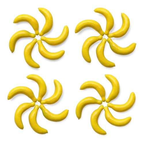 Laiiqi 30Pcs Realistische Mini gelbe gefälschte Bananen,Simulation lebensechte Bananen,Künstliche gefälschte Früchte Banane für Fotoshooting Requisiten Haus Küche Party Dekoration von Laiiqi