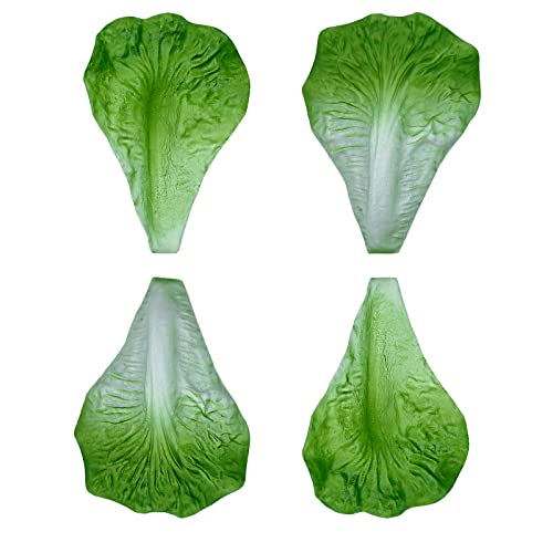 Laiiqi 4 Stück künstlicher Salat,Künstliche Salatblätter,Kunststoff-Salat,Realistisch Simulierte Salatblätter für Lebensmittel-Requisiten zur Präsentation–Gefälschtes Gemüse-Modell für Zuhause von Laiiqi