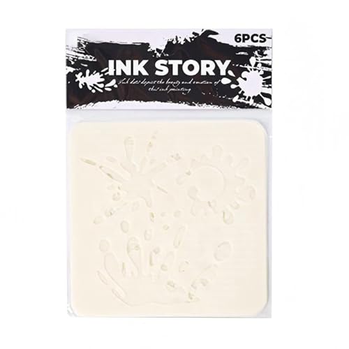 6 PCS Tinten Punktkunstschablonen Für Karten Bildungsprojekte & Basteldekoration Tinte Dots Hohl Out Painting Pet Journal von Laikoutd