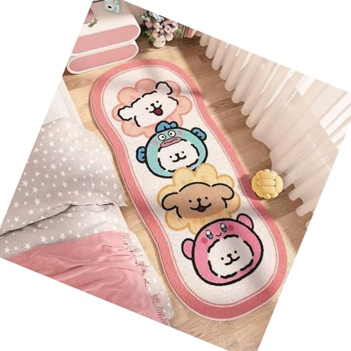 Bodenmatte Schöne Welpenmuster Anti Schlupf Bad Matte Weicher Faserboden Teppich Floormat Für Kindergarten Flur Schlupf Proof Cartoon Line Hund Teppich von Laikoutd