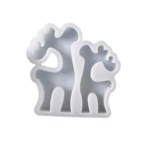 Easy Release Festival Ornament Schimmel Wiederverwendbare Silikonform Für Epoxidharz Weihnachtsfest Doppel Elch Home Ornament Kreative Crafting Formen von Laikoutd