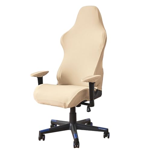 Laikoutd Dehnbare, einfarbige Stuhlhusse, weiche Milchseide, staubdicht, abnehmbar, waschbar von Laikoutd